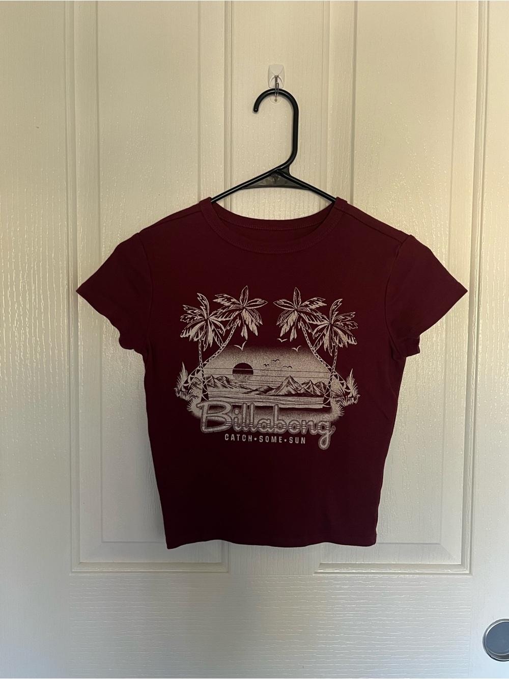 Billabong Burgundy Graphic Crop Tee